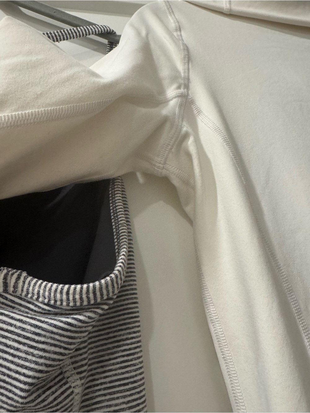 Lululemon Cream Varsity-Style Jacket and matching blue & white tank top - Picture 8 of 8